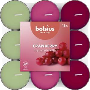 Bolsius Bolsius Polska Sprzedaż sp. z o. o. Ароматизирани свещи Bolsius с вкус на чай и червена боровинка, основни, трицветни, 18 бр