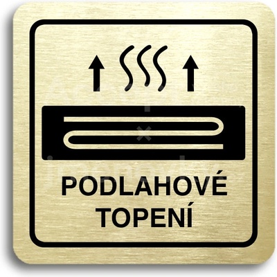 ACCEPT Piktogram podlahové topení - zlatá tabulka - černý tisk
