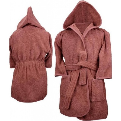 A&R Bavlněný župan pro miminka Babiezz® s kapucí brickred