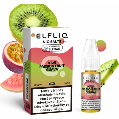 ELFLIQ Nic SALT Kiwi Passion Fruit Guava 10 ml 10 mg