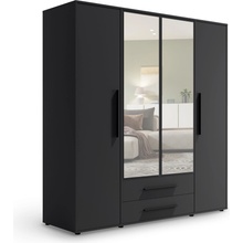 Wilsondo so zrkadlom Maxione 150 x 205 x 59 cm čierna