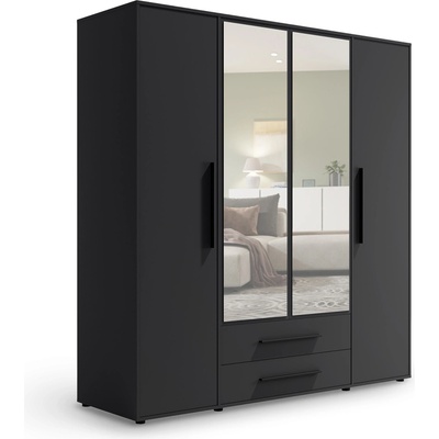 Wilsondo so zrkadlom Maxione 150 x 205 x 59 cm čierna