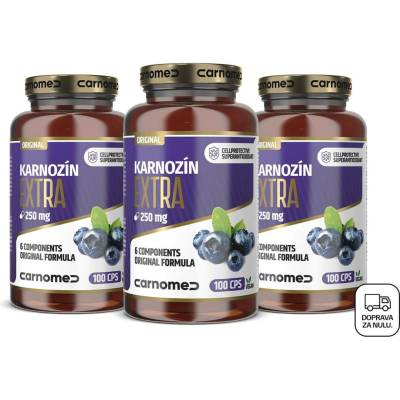 CarnoMed Karnozin EXTRA Pure&Strong 250 mg 3 × 100 kapslí