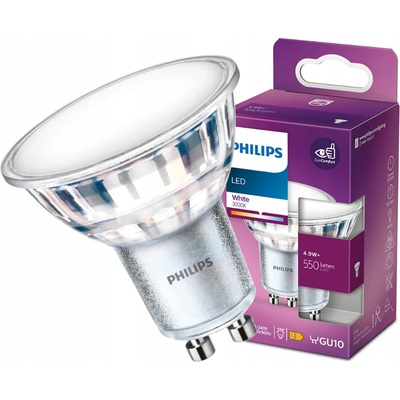 Philips LED halogénová GU10 PAR16 4,9W 550lm 3000K Teplá 120°