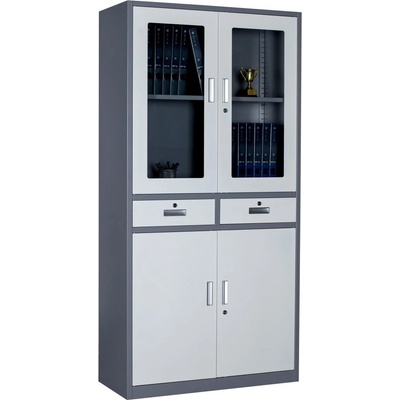 EnPrag Skříň se skleněnými a plnými dveřmi HDW-S-B24