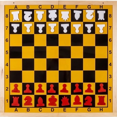 Demonstrační šachovnice 850x850 mm červená/bílá