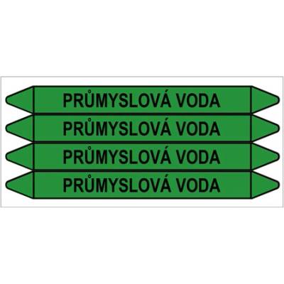 Značení potrubí, průmyslová voda,4 ks, 250 × 26 mm PZ 009222