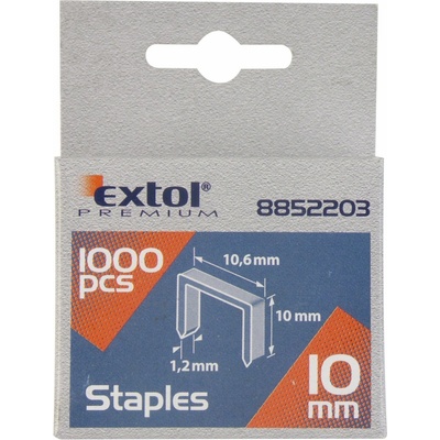 EXTOL PREMIUM Spony, balení 1000ks, 10mm, 11,3x0,52x0,70mm, 8852503