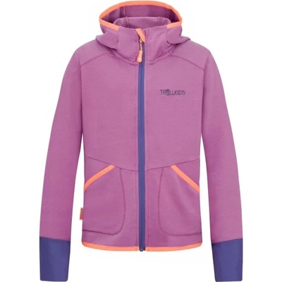 TROLLKIDS Детско поларено яке Trollkids Girl's Saltfjord Jacket Training jacket - Mallow Pink / Papaya / Violet Blue - размер 176 (EU) (704-3537-0320)