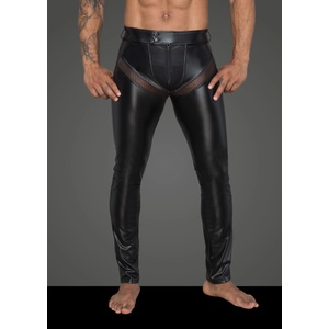 Noir Handmade H059 Men's Powerwetlook Long Pants with Inserts and Pockets Made of 3D Net M