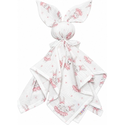 Baby Nellys Mušelínová plienka prítulníček Bunny Králičkovia ružová