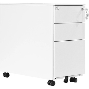 RFG Контейнер RFG, метален, с три чекмеджета и ключ, 300 х 600 х 560 mm, бял