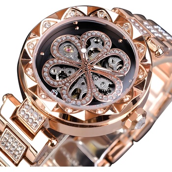 Forsining Дамски Часовник forsining la-14566 - Златна / Розова / Черна kp14566 (la-14566)