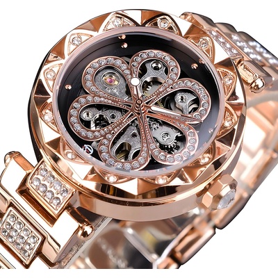 Forsining Дамски Часовник forsining la-14566 - Златна / Розова / Черна kp14566 (la-14566)