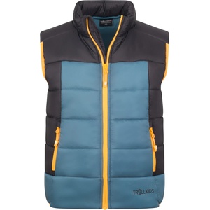 TROLLKIDS Детски синтетичен елек Trollkids Kid's Hardanger Vest Synthetic vest - Black / Steel Blue / Mango - размер 98 (EU) (703-4663-0112)