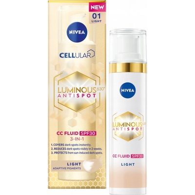 Nivea Luminous630 CC krém 3 v 1 světlý s OF 30 40 ml – Zboží Dáma