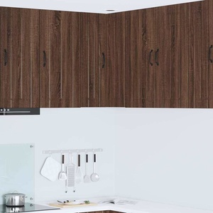 vidaXL Стенно ъглово шкафче LUCCA Кафяв дъб 57 x 57 x 80 см (885082)