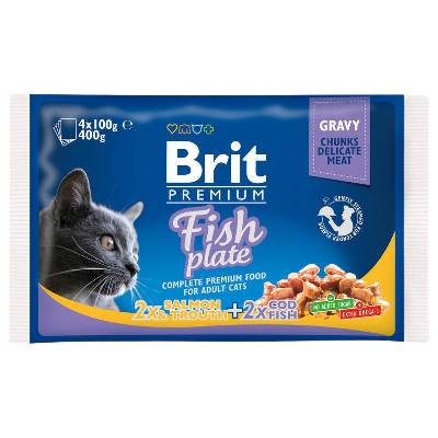 Brit Premium Cat Delicate Fillets in Gravy Cod fish, Salmon and Trout 4 x 100 g