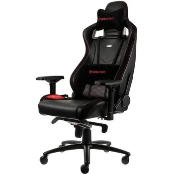 Noblechairs Геймърски стол noblechairs EPIC, кожен, черен с червен надпис