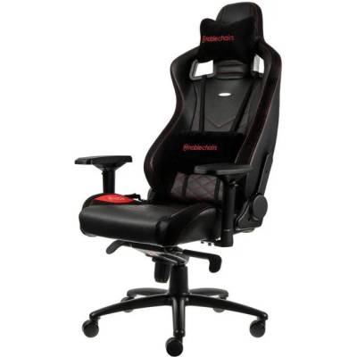 Noblechairs Геймърски стол noblechairs EPIC, кожен, черен с червен надпис