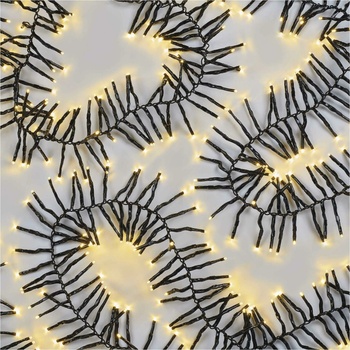 EMOS D4BW08 vianočná reťaz ježko 960 LED 7,2m čierny drôt teplá biela 8 módov časovač IP44