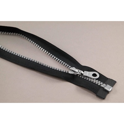 Deliteľný kostený zips - dĺžka (30 - 95 cm) - rôzne farby 35 cm Čierna so striebornými zubami_CEZ