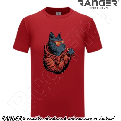 Ranger tričko motív Kocúr 01 červená