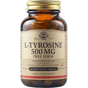 Solgar L-Tyrosine 500 mg, 50 vegetable capsules