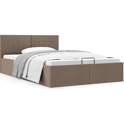 zahrada-XL 285596 Rám postele s úložným prostorem taupe textil