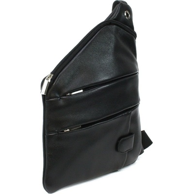 Čierny kožený pánsky zipsový crossbag Udder