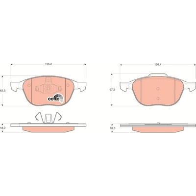 TRW Sada brzdových platničiek kotúčovej brzdy GDB1583