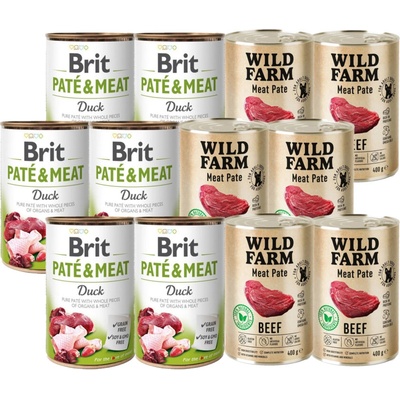 Brit Paté & Meat Duck 6 x 400 g Wild Farm Pate Beef 6 x 400 g