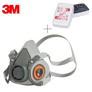 3M Полумаска 3M 6000 + филтри 6035 P3 - защита от прах (Combo 6000+6035)