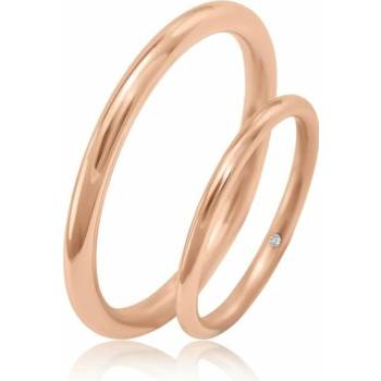 Eppi Svadobné jednoduché zlaté obrúčky so skrytým diamantom Alcor RW35798