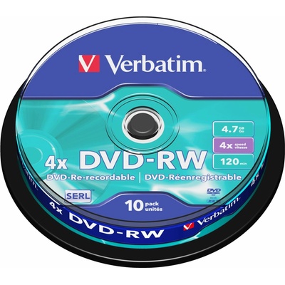 Verbatim DVD-RW 4,7GB 4x, 10ks (43552)