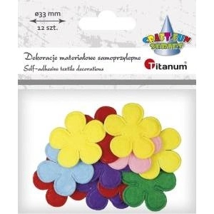 TITANUM Decorations self-adhesive flowers mix 12pcs