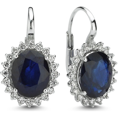 Lillian Vassago zlaté náušnice se safírem a diamanty LLV11-SMEG5651-02-SAF