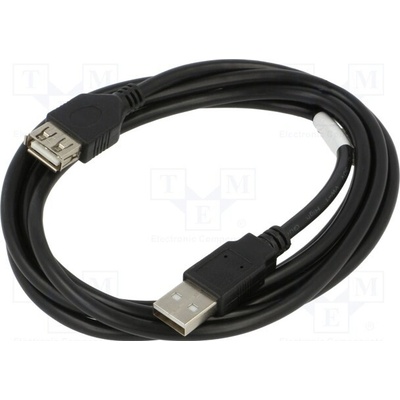 Lanberg CA-USBE-10CC-0018-BK USB 2.0, USB A zásuvka,USB A vidlice, zlacený, 1,8m, černý