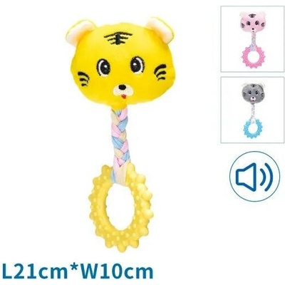 Nobleza plyšová tiger s kousátkem 21 cm žlutá