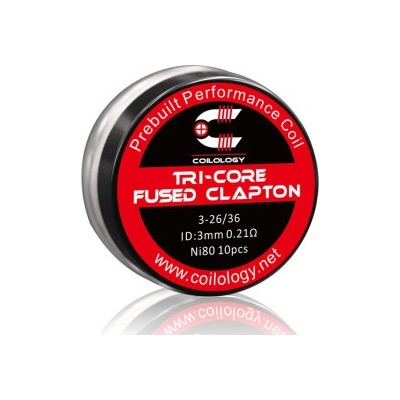 Ciology předmotané spirálky Tri-Core Fused Clapton Ni80 0,21ohm 10ks