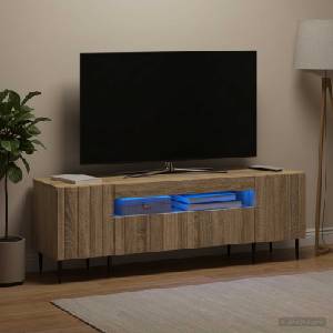 vidaXL LED телевизионен кабинет ZWOLLE 153 x 35 x 43 см Дъб сонома (896467)