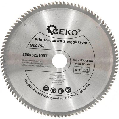 GEKO Pilový kotouč na dřevo 250x32mm 80T s redukcí na 25,4mm