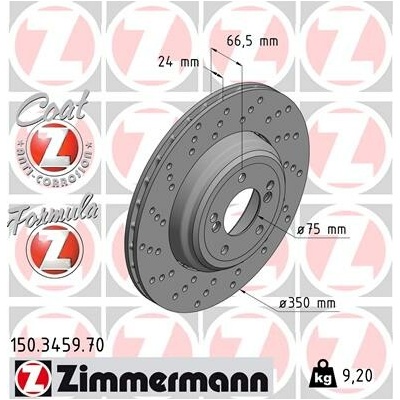 Brzdový kotúč ZIMMERMANN 150.3459.70 (150345970)