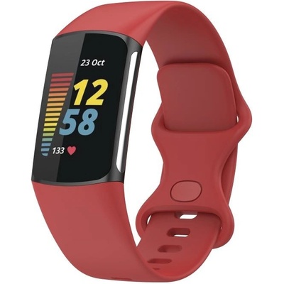 VSECHNONAMOBIL 112695 SILICONE Vyměnitelný řemínek pro Fitbit Charge 6 / Charge 5 červený