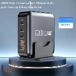 BlackBird Зарядно устройство BLACKBIRD 1xUSB-C PD100W, 2xUSB-C PD20W, 2xUSB GAN200W, сребристо BH1638 (BH1638)