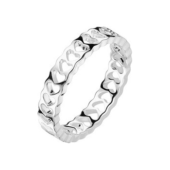 Šperky4U Ocelový prsten se srdíčky OPR1914