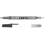 Tombow Marker Fudenosuke TWIN мек черен/сив (WS-TBS)