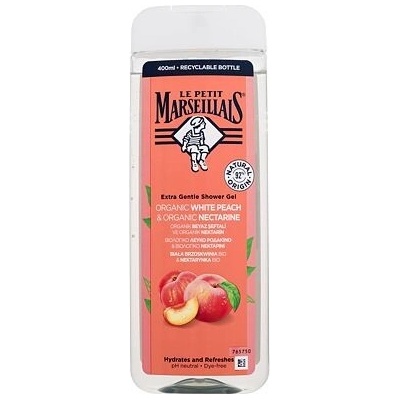 Le Petit Marseillais Extra Gentle Shower Gel Organic White Peach & Organic Nectarine hydratační a osvěžující sprchový gel 400 ml pro ženy