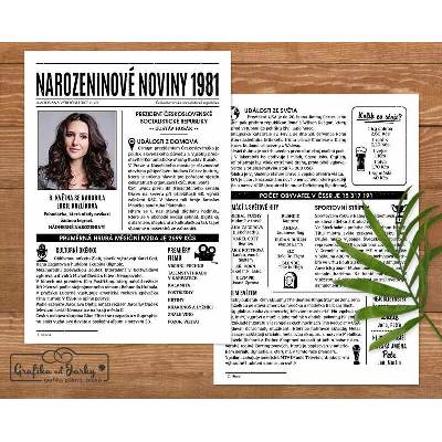 Narozeninové noviny 1981 – jednostranné až čtyřstranné