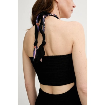 Sessùn Рокля Sessun в черно дълга разкроена 25205012 (25205012)